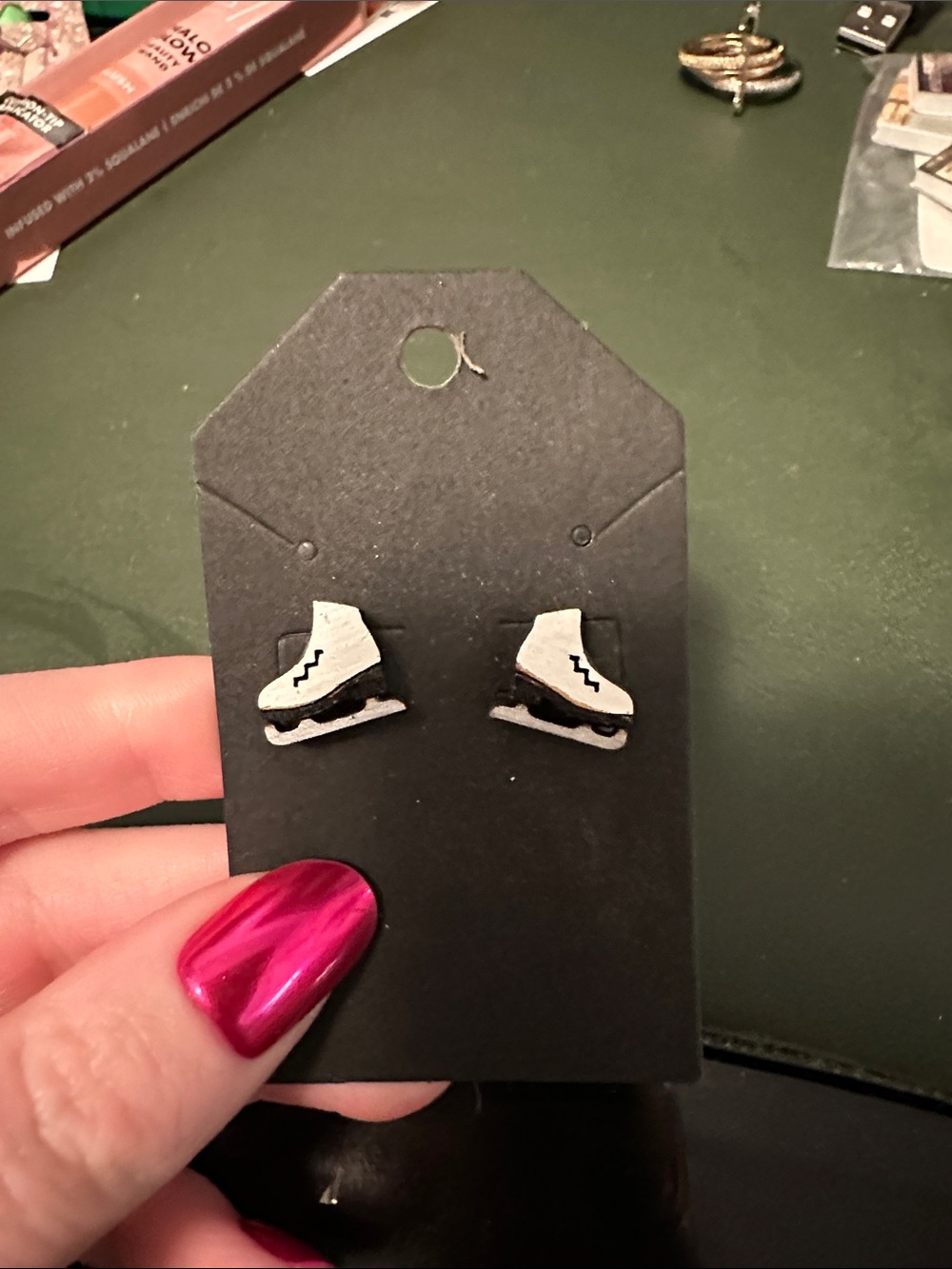 Earrings -wooden ice skates